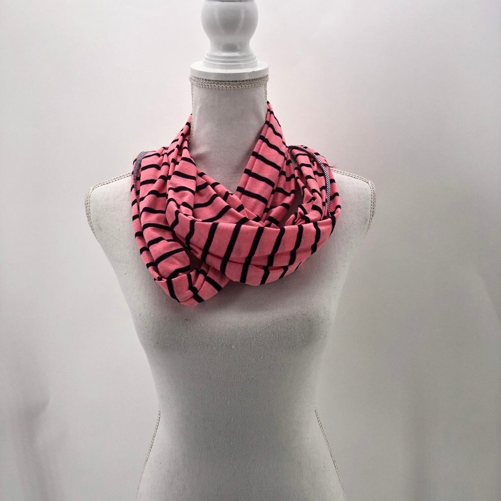 Gap Pink Blue Striped Oversized Rectangle Scarf